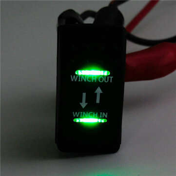 12V 7-Pin 20A Winch In/Out ON-OFF-ON ARB Rocker Switch Car Boat 4 Colors LED (COLOR.: GREEN)