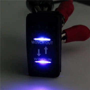 12V 7-Pin 20A Winch In/Out ON-OFF-ON ARB Rocker Switch Car Boat 4 Colors LED (COLOR.: BLUE)