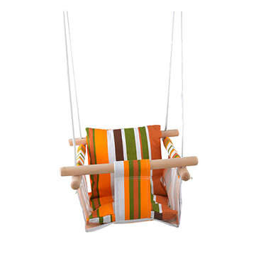 Kid Hanging Swing Seat Secure Canvas Hammock Chair Toddler Toy with Cushion  Indo... (COLOR: ORANGE)