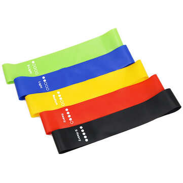 BOER 5PCS/Set Elastic Resistance Band Rubber Loop for Yoga Pilates Stretching Home Fitness Training