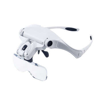 Chuda 5 Lens Loupe Eyewear Magnifier With Led Lights Lamp Interchangeable Lens 1.0X-3.5X Magnificati