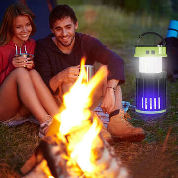 2-in-1 Solar LED Camping Light Rechargeable Mosquito Killer Lamp For Tent Bulb Outdoor Emergency Lig