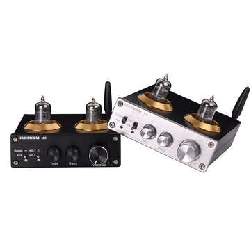 PJ.MIAOLAI M8 6K4 Tube bluetooth 2x50W Amplifier Integrated ES9023 DAC (COLOR.: BLACK | ADAPTOR: EU)