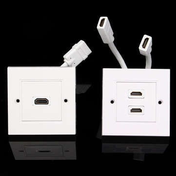 2 Port Wall Plates Dual Outlet Wall Plate Socket for Theater DVD Cable (TYPE5: DOUBLEHEAD)