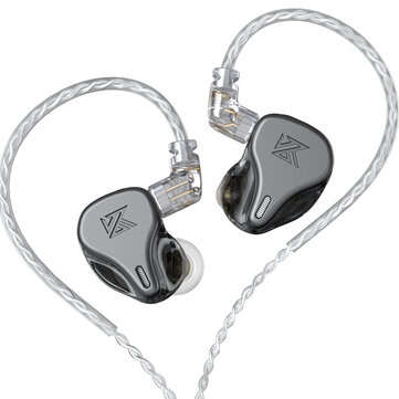 KZ DQ6 3DD Dynamic Driver HIFI In Ear Earphone High Resolution Head... (TYPE: WITHMIC | COLOR: GREY)