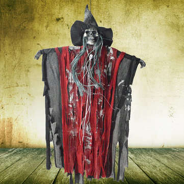 Halloween Hanging Ghost Witch Voice Red Light Eyes Party Decoration Toys Supplies