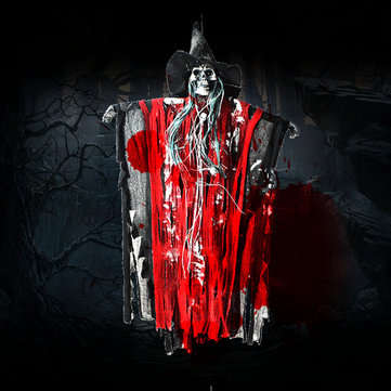 Halloween Hanging Ghost Witch Voice Red Light Eyes Party Decoration Toys Supplies