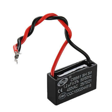 10Pcs CBB61 1.2UF Starting Capacitance 450V AC Fan Capacitor CBB Motor Run Capacitor