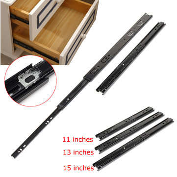 2pcs Telescopic Metal Ball Bearing Metal Slides Runner for Roller Drawer (SIZE: 13INCH)