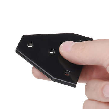 Machifit Black 5 Holes Aluminum Profile Corner Bracket 90 Degree L Type Outside Tee Joint Plate for