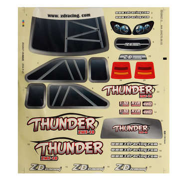 ZD Racing 1:10 10427-S Black Car Shell No.7380 Original RC Car Parts