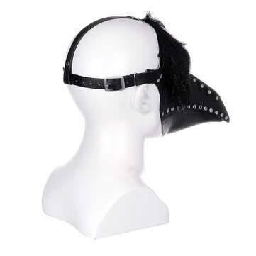 The Plague Doctor Mask Black Latex Gothic Steampunk Bird Beak