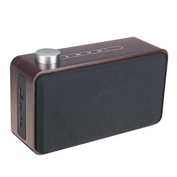 W5A Wooden Wireless bluetooth Speaker Portable Stereo TF Card U Disk 3.5mm Audio ... (COLOR.: BROWN)