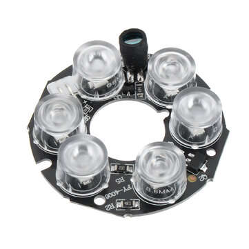 IR LED Infrared Light Board for CCTV Camera Night Vision 30-40M 6*Array LED White 2.5W DC12V