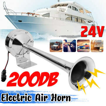 12V/24V Super Loud 200db Trumpet Air Horn for Car Truck Van Lorry Boat Metal (VOLTAGE: 24V)