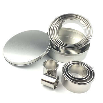 12pcs Stainless Steel Round Cake Biscuit Cookie Cutter Mold Baking Mould Baking Mold