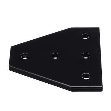 Machifit Black 5 Holes Aluminum Profile Corner Bracket 90 Degree L Type Outside Tee Joint Plate for