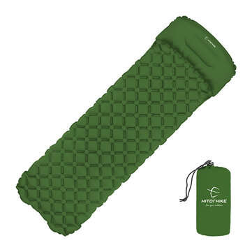 HITORHIKE 1.9*0.6m Innovative Sleeping Pad Fast Filling Air Bed Camping Mat Inflat... (COLOR: GREEN)