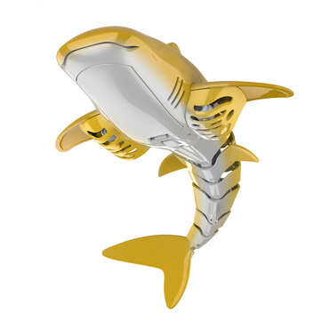 JY10 2.4Ghz RC Golden Shark Boat Robot Radio Simulation Waterproof Electronic Remote Control Swimmin