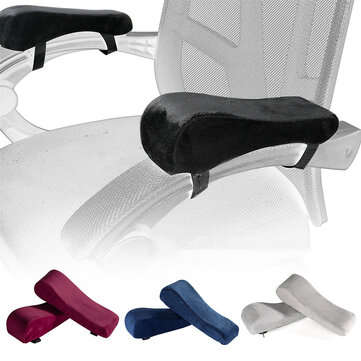 2pcs Chair Armrest Pads Memory Foam Elbow Pillow for Forearm Pressure Relief Unive... (COLOR: BLACK)