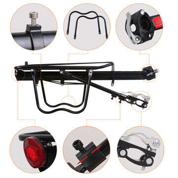 BIKIGHT Bike Rear Rack Aluminum Alloy Bike Luggage Carrier Holder Rear Seat Post Mount Bike Accessor