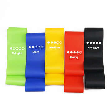 BOER 5PCS/Set Elastic Resistance Band Rubber Loop for Yoga Pilates Stretching Home Fitness Training