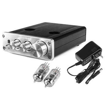 DING SHINE HiFi Digital 6J1 Vacuum Tube Treble Bass Mini Stereo Audio DAC Pre Am... (COLOR.: SILVER)
