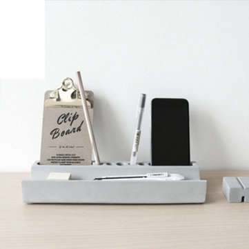 Cement Pen Holder Desktop Office Stationery Storage Concrete Pen Holder