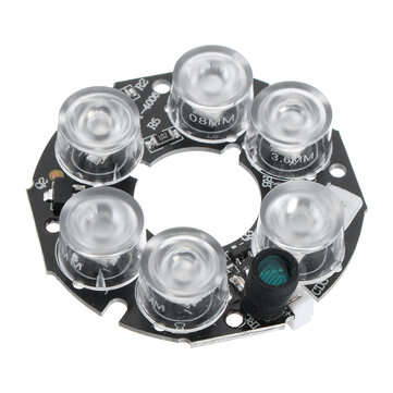 IR LED Infrared Light Board for CCTV Camera Night Vision 30-40M 6*Array LED White 2.5W DC12V