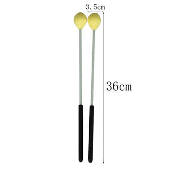 1 Pair Marimba Hammer Percussion Mallet Sticks Musical Instrument Parts Beginner (COLOR: YELLOW)
