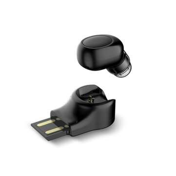 X11 Mini Wireless bluetooth Earphone Portable Handsfree Earbud with Magnetic USB ... (COLOR.: BLACK)