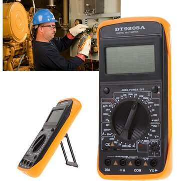 DT9205A Handheld Lcd Display Digital Multi Meters DMM with AC/DC Amp Volt Resistance Capacitance Tes