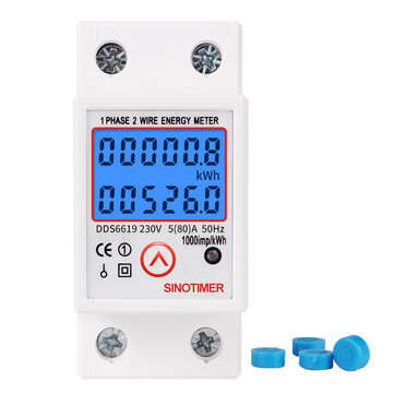 SINOTIMER DDS6619-526L-2 230V  Reset and Reset Backlight Display Single-phase Rail Multi-function En