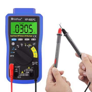 HoldPeak HP-90EPC 4000 Counts True RMS Digital Multimeter Battery Diode/ hFE Tester With USB/ Softwa