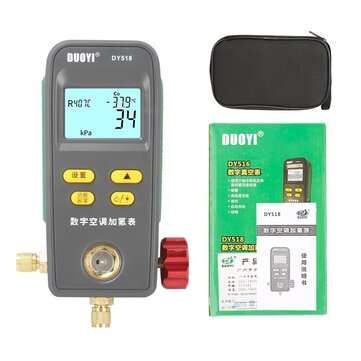 DUOYI DY518 Digital Manifold Gauge 0-6000Kpa Vacuum Pressure Temperature Leakage Tester Fluoride Met