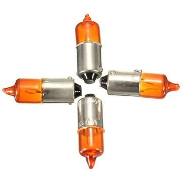 4pcs 12V 23w Motorcycle Turn Singal Indicator Bulb BA9S Base Mini Amber Halogen Lights