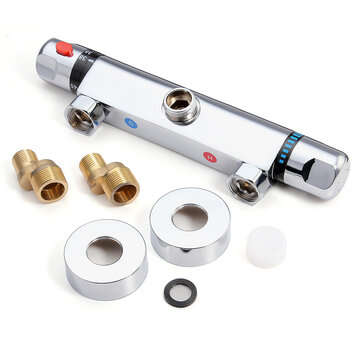 Bathroom Wall-mount Brass Thermostatic Shower Valve Bath Mixer Shower Control Valve Bottom Faucet 3/