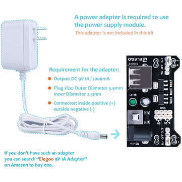 Electronics Fun Kit with Power Supply Module Jumper Wire Precision Potentiometer 830 tie-Points Brea