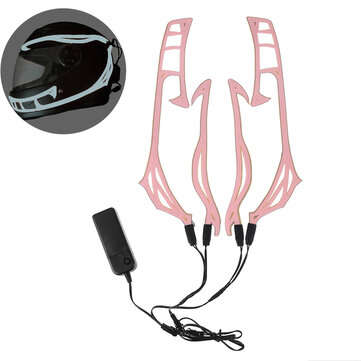 Motorcycle Helmet Signal Light Flashing Strip LED Lamp Strip Luminous Sticke... (COLOR.: PINK&WHITE)