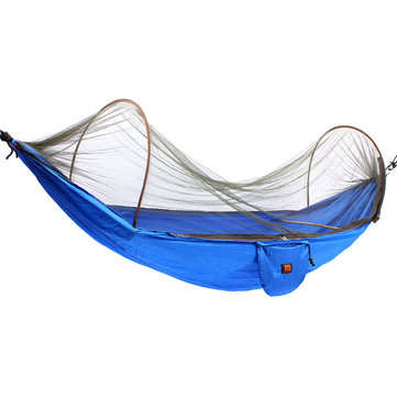 Outdoor Portable Camping Parachute Hammock Hanging Swing Bed With Mosquito Net   (COLOR.: BLUE)