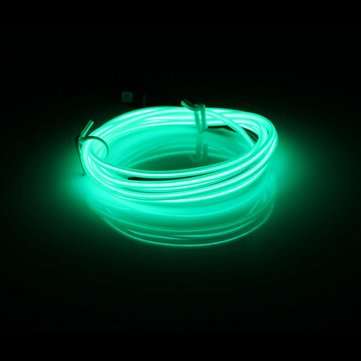 1M EL Led Flexible Soft Tube Wire Neon Glow Car Rope Strip Light Xmas Decor DC 12V  (COLOR.: GREEN)