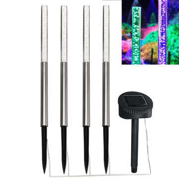 4pcs RGB Three-color Gradient Solar Lamp Garden Landscape Solar Acrylic Bubble White LED Light