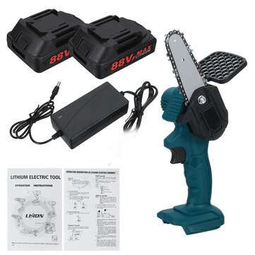 Electric Saw Cordless One-Hand Chain Saw Woodworking Cutter W/ 1/2pcs Bat... (BATTERY: TWOBATTERIES)