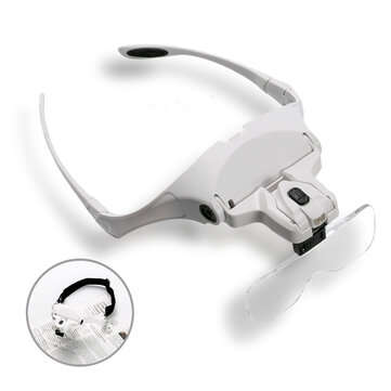 Chuda 5 Lens Loupe Eyewear Magnifier With Led Lights Lamp Interchangeable Lens 1.0X-3.5X Magnificati