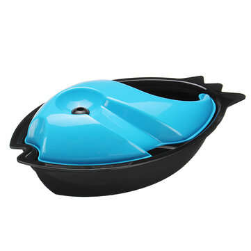 Pet Puppy Electric Circulating Drinking Water Fountain Waterer Bowl Cycle Feeder D... (COLOR.: BLUE)