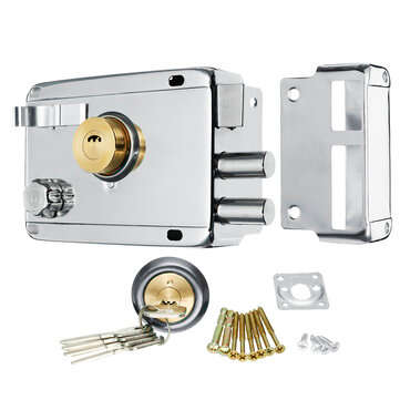 Exterior Iron Door Locks Security Anti-theft Lock Multiple Insura... (TYPE: LEFTHANDWITHOUTDEADBOLT)
