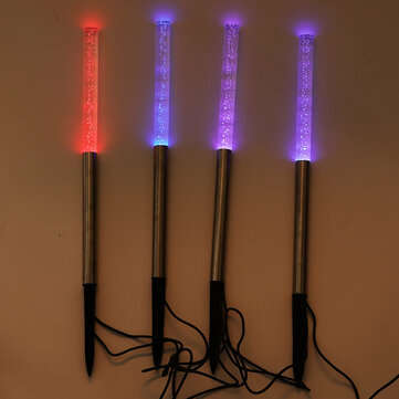 4pcs RGB Three-color Gradient Solar Lamp Garden Landscape Solar Acrylic Bubble White LED Light