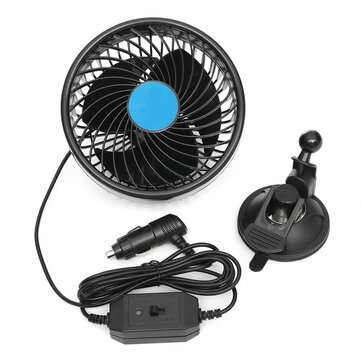 DC 12V/24V 6 Inch Air Cooling Fan Mini Rotatable Fan with Sucker Auto Vehicle Low ... (VOLTAGE: 12V)