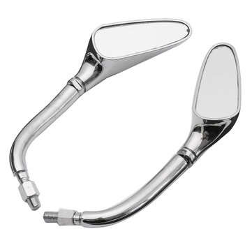 Pair Chrome Motorcycle Rear View Side Mirrors For Harley/Honda/Kawasaki/Suzuki/Yamaha