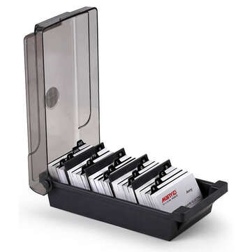 JIELISI 867 4 Divider Board Business Card Box Large Capacity File Index Card Storage Box Office Stor